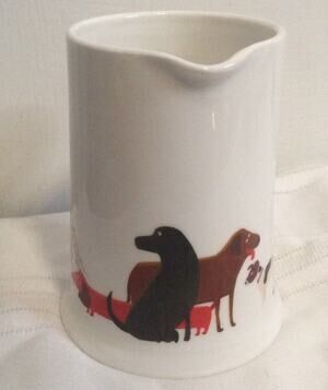 NEW FENELLA SMITH ADORABLE DOG CANINE PORCELAIN CREAMER PITCHER
